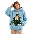 thumbnail image 2 of Christmas Pet Pouch Hoodie for Women Long Sleeve Xmas Tree Graphic Loose Flannel Pullover Sweatshirt Dog Cat Carrier Hoodie, 2 of 8