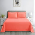 thumbnail image 2 of Hong and Arts Inc. Marina Decoration Ultra Soft Silky Deep Pocket Solid Rayon from Bamboo All Season Bedding Pleated Sheet Set Coral - Twin, 2 of 5