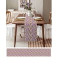 thumbnail image 6 of Table Runner 36 Inch Long - Yellow Lemon Purple HummingbirdDecorative Table Scarf,Summer Watercolor Floral PlantDining Table Runners for Wedding Party Kitchen Dining Tables, 6 of 7