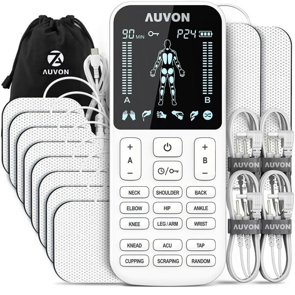 Estimulador muscular AUVON, unidad TENS, 4 salidas con 24 modos