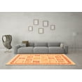 thumbnail image 3 of Ahgly Company Indoor Round Abstract Orange Modern Area Rugs, 5' Round, 3 of 4