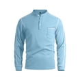 thumbnail image 2 of Henley Shirts for Men with Pocket Summer Casual Crew Neck Long Sleeve Waffle Weave T Shirts for Man Basic Tops, 2 of 5