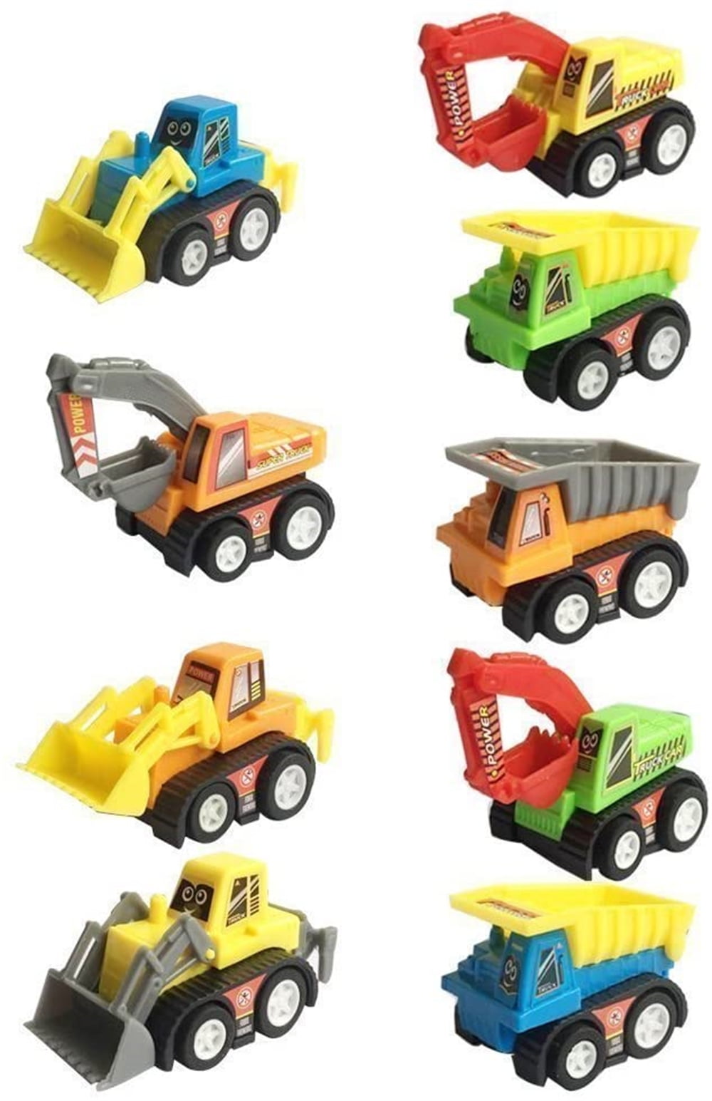 Kids Construction Car Toys for 2 3 4 Year Old, Boys Toddler Mini Pull Back Vehicles Excavator Truck Tractor for Christmas Birthday Gift Party Supplies Favors Stocking Stuffers (Color Random)