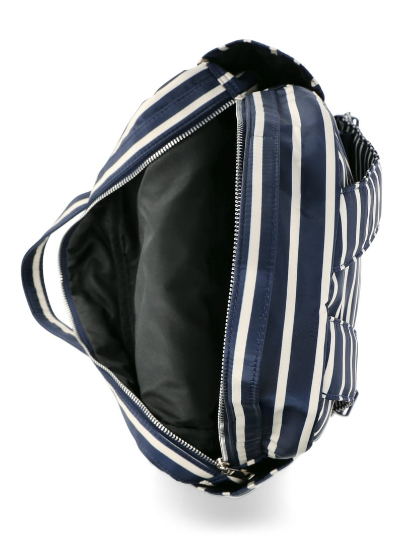 No Boundaries Women's Dome Backpack Navy Stripe, 12x16x5.75-inch