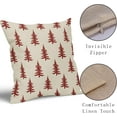 thumbnail image 4 of Christmas Tree Pillow Covers 18x18 Set of 2 Red Xmas Rustic Style Winter Print Decorative Outdoor Pillowcases Farmhouse Vintage Holiday Decorations Throw Cushion Case Decor for Couch Sofa Bed, 4 of 6