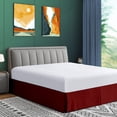 thumbnail image 2 of CCNY 18" Inch Drop Pleated Bed Skirt Full Size 100% Microfiber Made Burgundy Bedskirt with Split Corners, 2 of 7