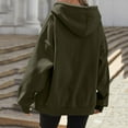 thumbnail image 5 of WTOBBY Women's Fleece Lined Full Zip Hooded Cardigan, Fashionable Loose Fit Casual Sweatshirt with Long Sleeve, Warm Winter Cozy Outerwear for Everyday,Army Green L, 5 of 5