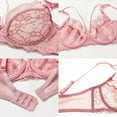 thumbnail image 6 of Women's Minimizer Bra Full Coverage Sheer Lace Bra Underwire Unlined Bra(Pink,36C), 6 of 6
