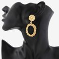 thumbnail image 1 of Women Round Circle Dangle Earring Flower oval dangle Girl Flower Exaggerated Oval Ear Drop Earring Jewelries, 1 of 5