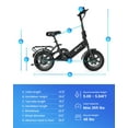 thumbnail image 6 of DYU 14" Folding Electric Bike for Adults Teens, 500W Peak Motor 36V/7.8AH Battery, Commuter City Ebike, UL2849, 6 of 10
