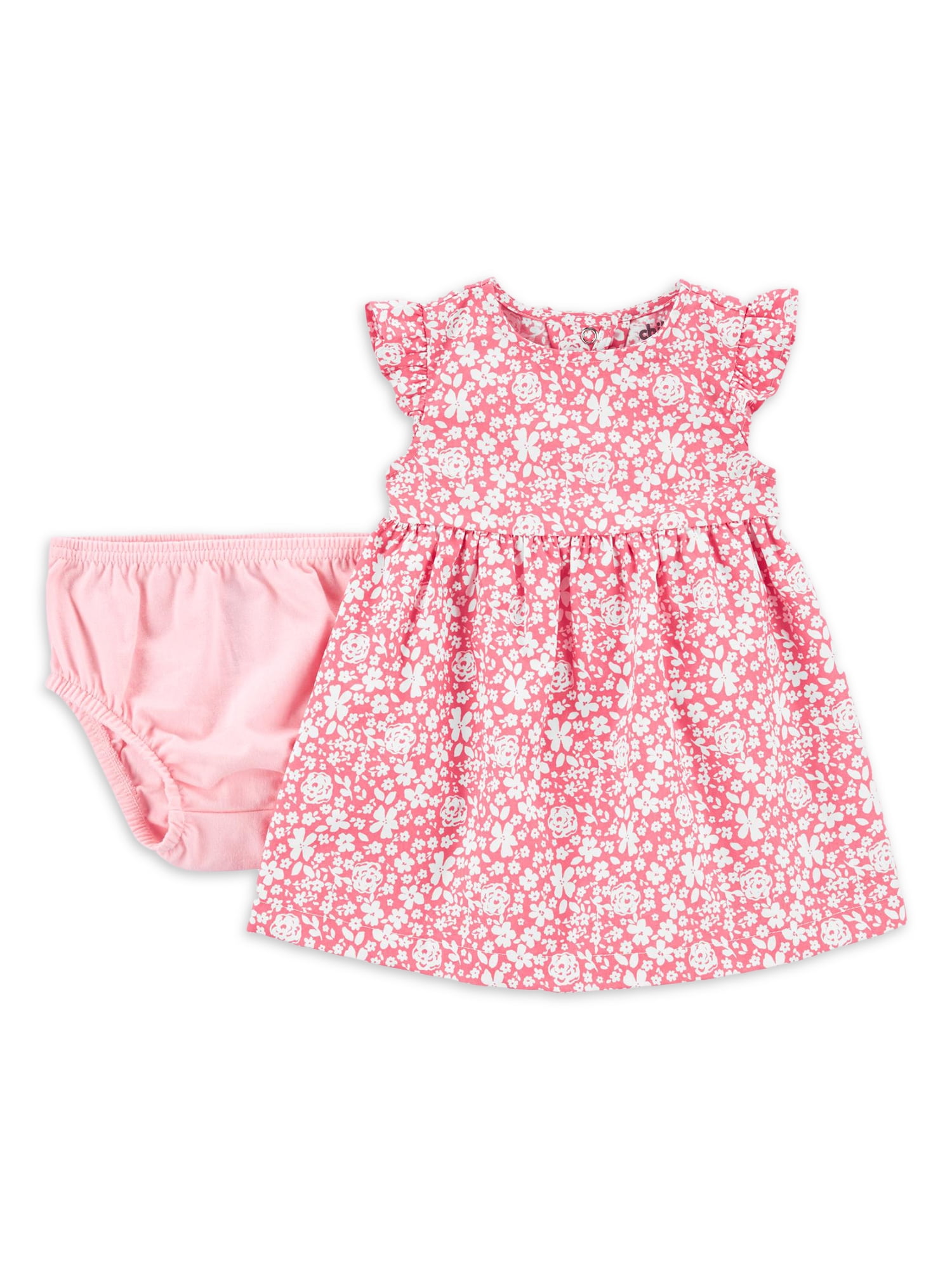 NEW CARTERS BABY GIRLS PINK & WHITE FLORAL DESIGN ONE-PIECE ROMPER SZ 3M 6M 12M 