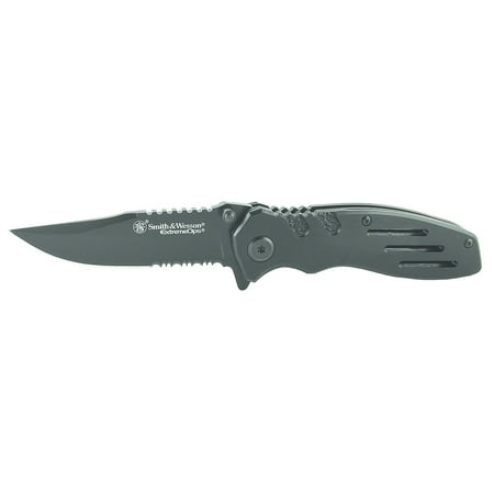 UPC 028634704743 product image for Smith & Wesson SWA24SCP Extreme Ops Liner Lock Folding Knife, Black | upcitemdb.com