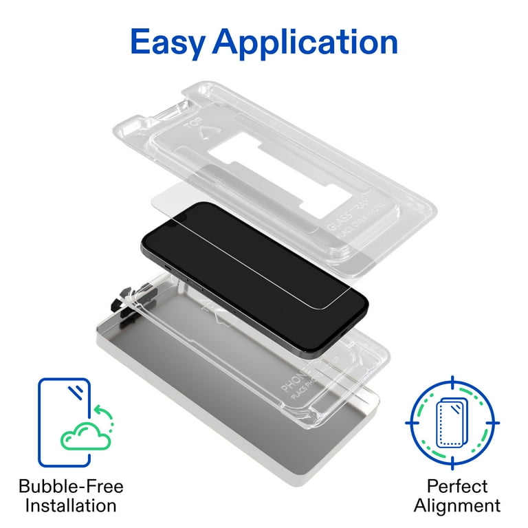 Onn+ Corning Glass Screen Protector for iPhone 15 Plus, High