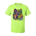thumbnail image 3 of Colorful Majestic Neon Atric Wolf | Dean Russo Art Animal Lover Men's T-Shirt, Safety Green, 5XL, 3 of 5