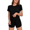 thumbnail image 2 of Roncen Pyjama pour Femmes à la Maison, Mode Décontractée de Pâques, Imprimé, avec Pantalon, Manches Courtes et Short, Ensemble avec Poches, 2 of 8