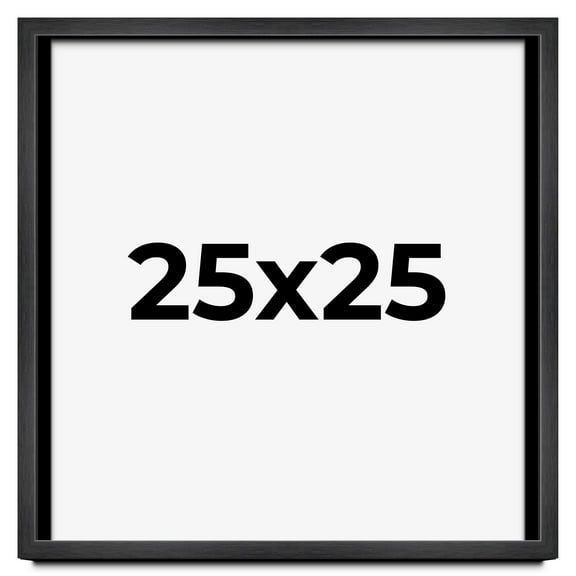 25x25 - 25 x 25 Charcoal Flat Solid Wood Frame with UV Framer's Acrylic & Foam Board Backing -