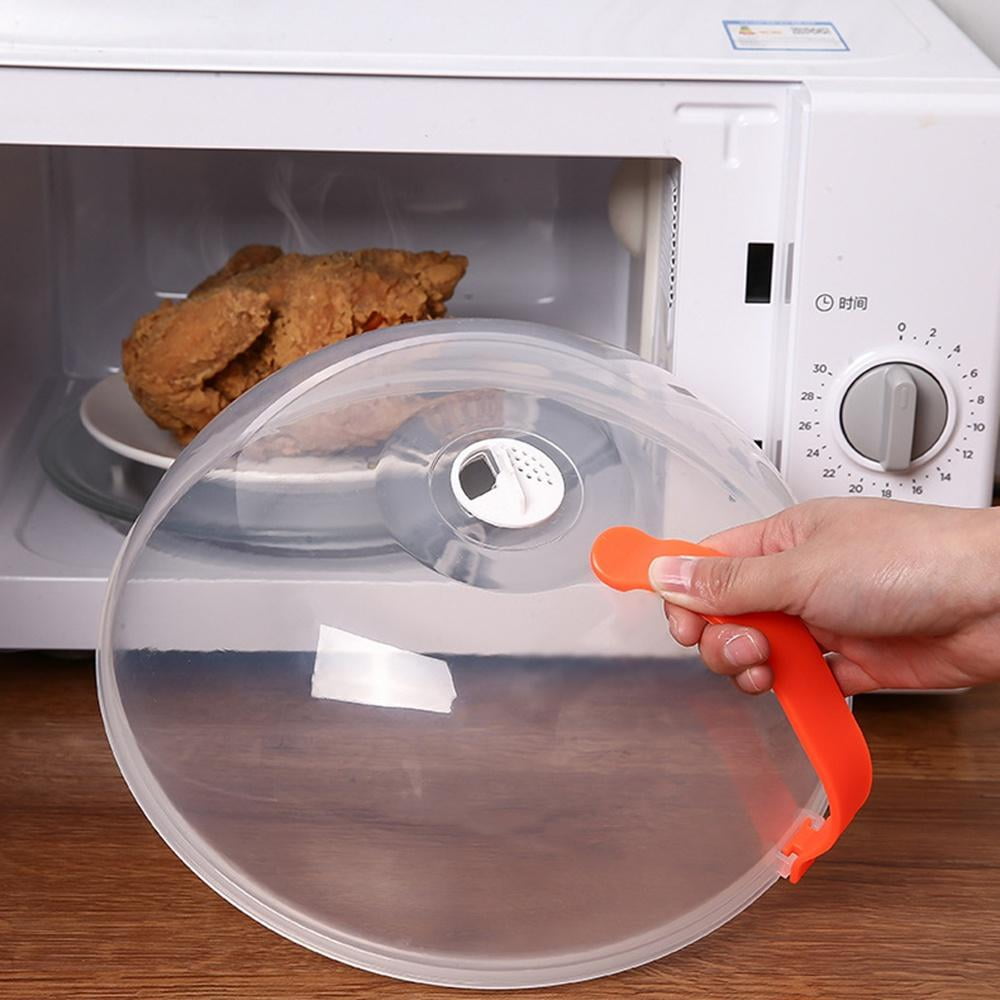 Microwave cover for food with easy to grip microwave splatter cover guard  10.25 inch bpa free plastic microwave plate cover lid with steam vent