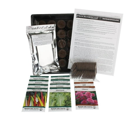 Indoor Salad Garden Starter Kit: Seeds, Growing Dome, Instructions & More: Grow Arugula, Mizuna, Chard, Lettuce &