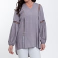 thumbnail image 2 of Elsie & Zoey Oakley V-Neck Long Sleeve Lace Trim Tunic Shirt for Women, 2 of 6