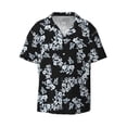 thumbnail image 3 of Goofa Flower Printed Men's Casual Short-sleeved Shirt,Lightweight Breathable Button-down,Summer Casual men's top,Versatile Fashion shirt-Medium, 3 of 7