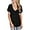 1-Black, variant on Womens Summer V Neck T Shirts Short Sleeve Loose Fit Basic Tunic Tops Blouse