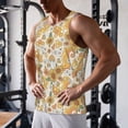 thumbnail image 5 of Pofeuu Retro 70s 60s Flower Print Men's Workout Tank Tops Sleeveless Muscle Gym Shirt Quick Dry-4X-Large, 5 of 7