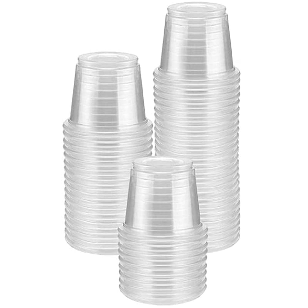 Bestonzon 200pcs Small Plastic Cups Clear Shot Cups for Condiments