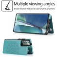 thumbnail image 3 of Design for Samsung Galaxy Note 20 5G Wallet Phone Case with Tempered Glass Screen Protector Credit Card Holder Slot, Leather Stand Kickstand Magnetic Back Flip Protective Cover Cases Green, 3 of 14