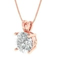 thumbnail image 2 of Clara Pucci 18K Rose Solid Hypoallergenic Gold 3Ct Clear Zircon Round Brilliant Cut Solitaire Designer Necklace Pendant For April, 2 of 6