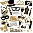thumbnail image 2 of Event & party supplies,30 Pieces Black Golden Photo Booth Props For Birthday Wedding New Year Mix Of Hats Lipstick Tie Crowns And More Funny Selfie Props, 2 of 8