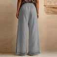 thumbnail image 6 of GUACER Womens Linen Wide Leg Pants Drawstring with Tassels & Pockets Palazzo Trousers for Beach & Casual Wear, 6 of 6