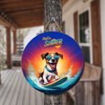 thumbnail image 3 of Retro Surfing Jack Russell Terrier in Cool Sunglasses Hello Summer Waves Round Wood Sign Parson Jack Dog Lover Hanging Wall Home Decor - 10001, 3 of 5