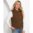 thumbnail image 4 of Czanzd Women's Corduroy Stand Collar Puffer Vest Warm Puffy Outerwear(Camel,M), 4 of 9