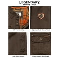 thumbnail image 4 of Legendary Whitetails Men's Journeyman Flannel Lined Shirt Jacket Water Resistant Waxed Cotton, 4 of 7
