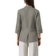 thumbnail image 3 of Blazers informales para mujeres, verano, chaqueta blazer de traje ligera de algodón y lino, manga 3/4, XL, gris, 3 of 6