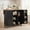 black, variant on edx Kitchen Islands Carts with Storage Cabinets, Drop Leaf Countertop on Wheels Rolling, White