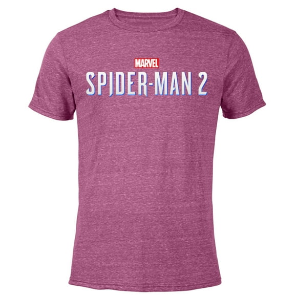 Marvel Spider-Man 2 Game Logo - Short Sleeve Blended T-Shirt for Adults – Customized-Purple