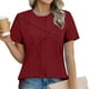 thumbnail image 2 of Tops Henley para mujer,Camisa informal de manga corta holgada para mujer, cuello redondo, tejido de poliéster, ideal para uso diario en primavera y verano, sopatenor, 2 of 9