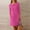 a1000_Hot Pink, variant on Womens Long Sleeve Mini Dresses Collared Pockets Dresses,Shirt Dress Party Summer Cotton and Linen Dress for Ladies Mujer