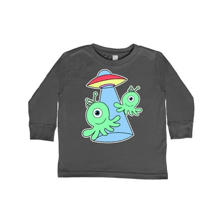 

Inktastic Aliens with Spaceship Illustration Gift Toddler Boy or Toddler Girl Long Sleeve T-Shirt