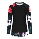 thumbnail image 5 of Tankini deportivo de manga larga con cuello redondo y estampado de moda para mujer, conjunto de dos piezas de traje de baño de poliéster con top dividido y shorts de baño., 5 of 7