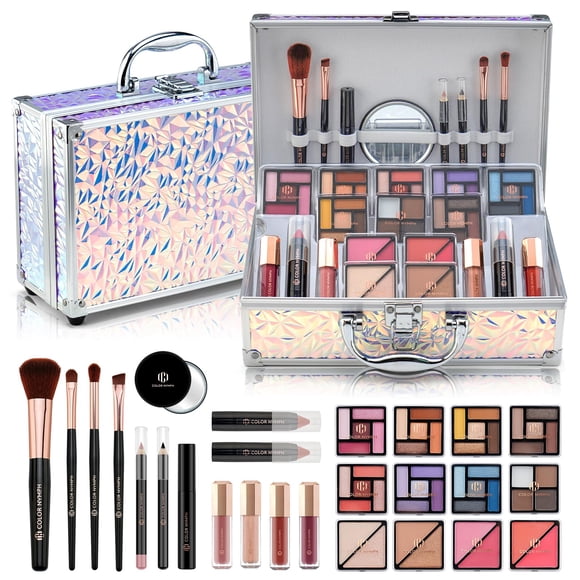 Kit de maquillaje Color Nymph para mujeres y adolescentes con funda de viaje