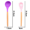 thumbnail image 2 of Juego de utensilios de cocina de silicona para cocina, 2 uds., utensilios de cocina antiadherentes resistentes al calor con mango de madera, 2 of 5
