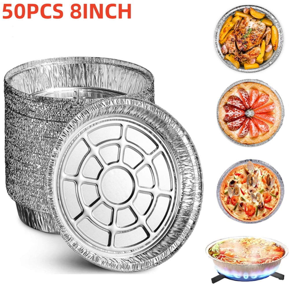 50 Pack Aluminum Foil Pie Pan, 8" Pie Tin Disposable Tart Pans Mini Pie Pans Aluminum Foil Tins