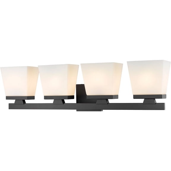 1937-4V-MB-Z-Lite-Astor - 4 Light Bath Vanity In Modern Style-7.75 Inches Tall and 29 Inches Wide-Matte Black Finish