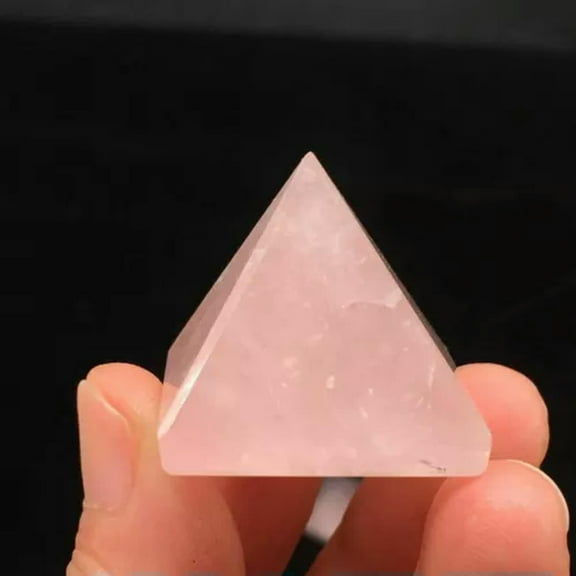 EOEMY Natural Quartz Crystal Point Tower Chakra Healing Energy Stone Gemstone Pyramid-Rose Quartz