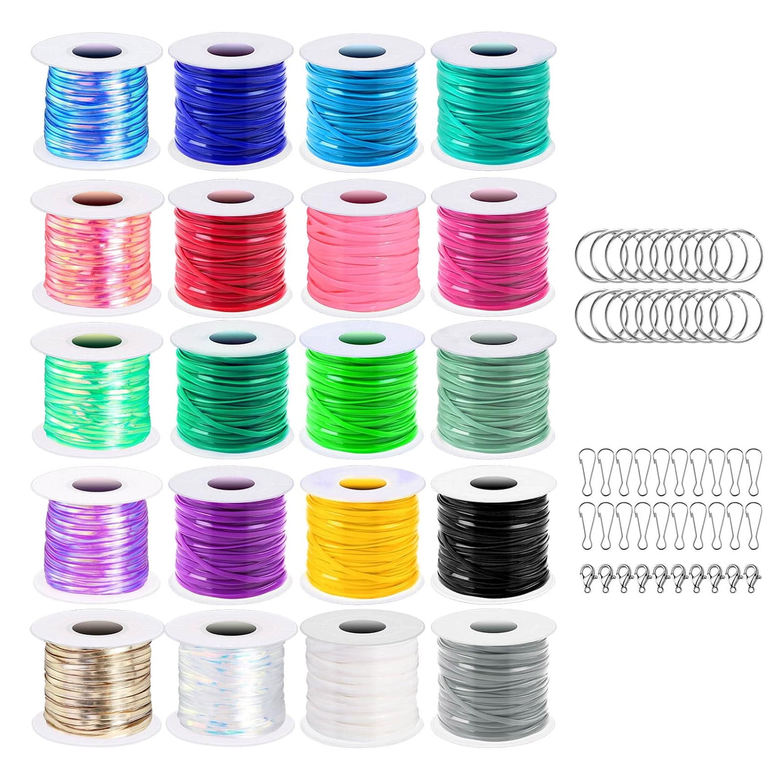 Versatile Lanyard Set Handy Plastics Lace Cords with Lobster Clasps and Key Rings Keychain Accessory for Craft Bracelets