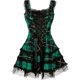 thumbnail image 4 of Vendaje A Cuadros Gótico Mujeres Vestidos De Una Línea Grunge Estético Adorno De Encaje Patchwork Mini Vestido Punk Ajustado Ropa De Fiesta Sexy-A, 4 of 4