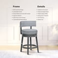 thumbnail image 3 of AFO Upholstered Swivel Bar Stool Set of 4 with Back - 24 Inch Counter Height Chair for Kitchen Island, Grey, 3 of 6