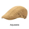 thumbnail image 2 of Byfri Men's Cotton Flat Cap Khaki Adjustable Newsboy Hat Breathable Beret-Style for Golf Driving Travel, 2 of 7